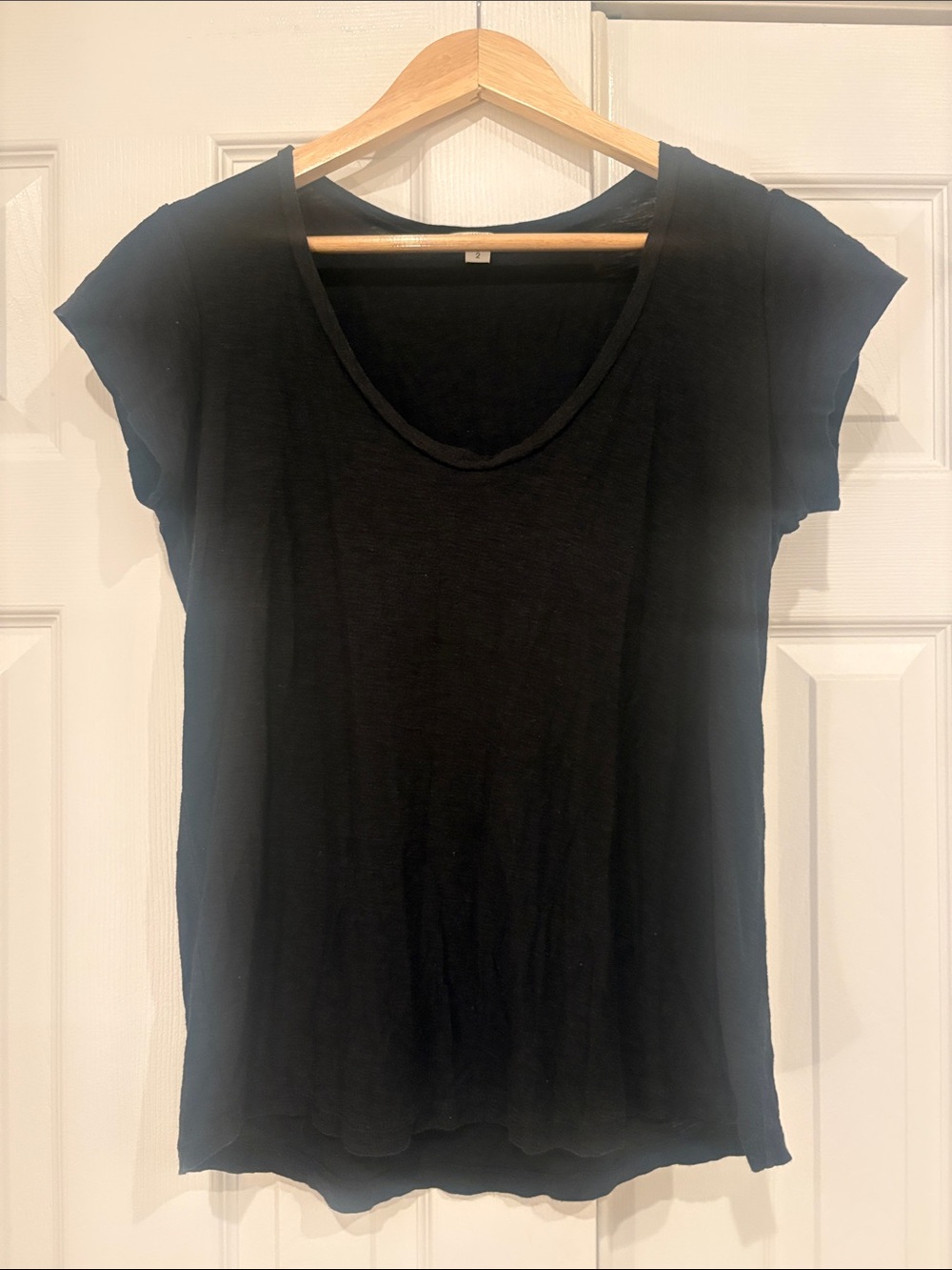 James Perse Black Women's Scoop Neck T-shirt